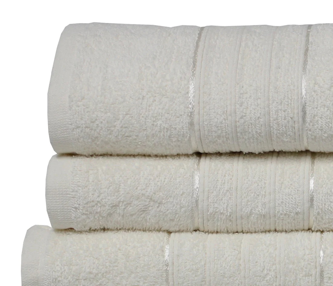 4Pcs Cream Egyptian Hand + Bath Towel + Bath Sheet
