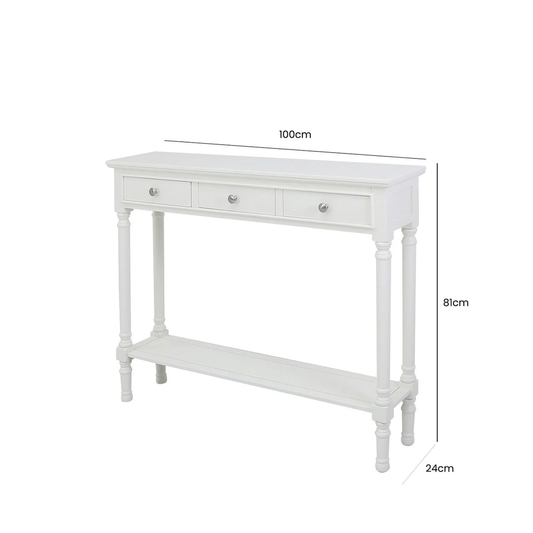 3 Drawer Medium Taupe Console Table