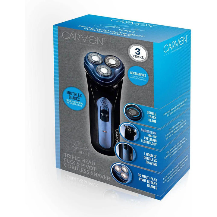 Carmen Men's Midnight Blue Cordless Hair Shaver