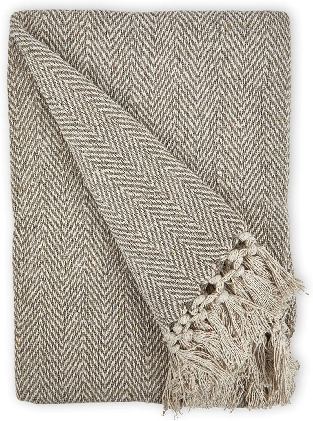 Herringbone Sofa Throw Natural 50"x60"