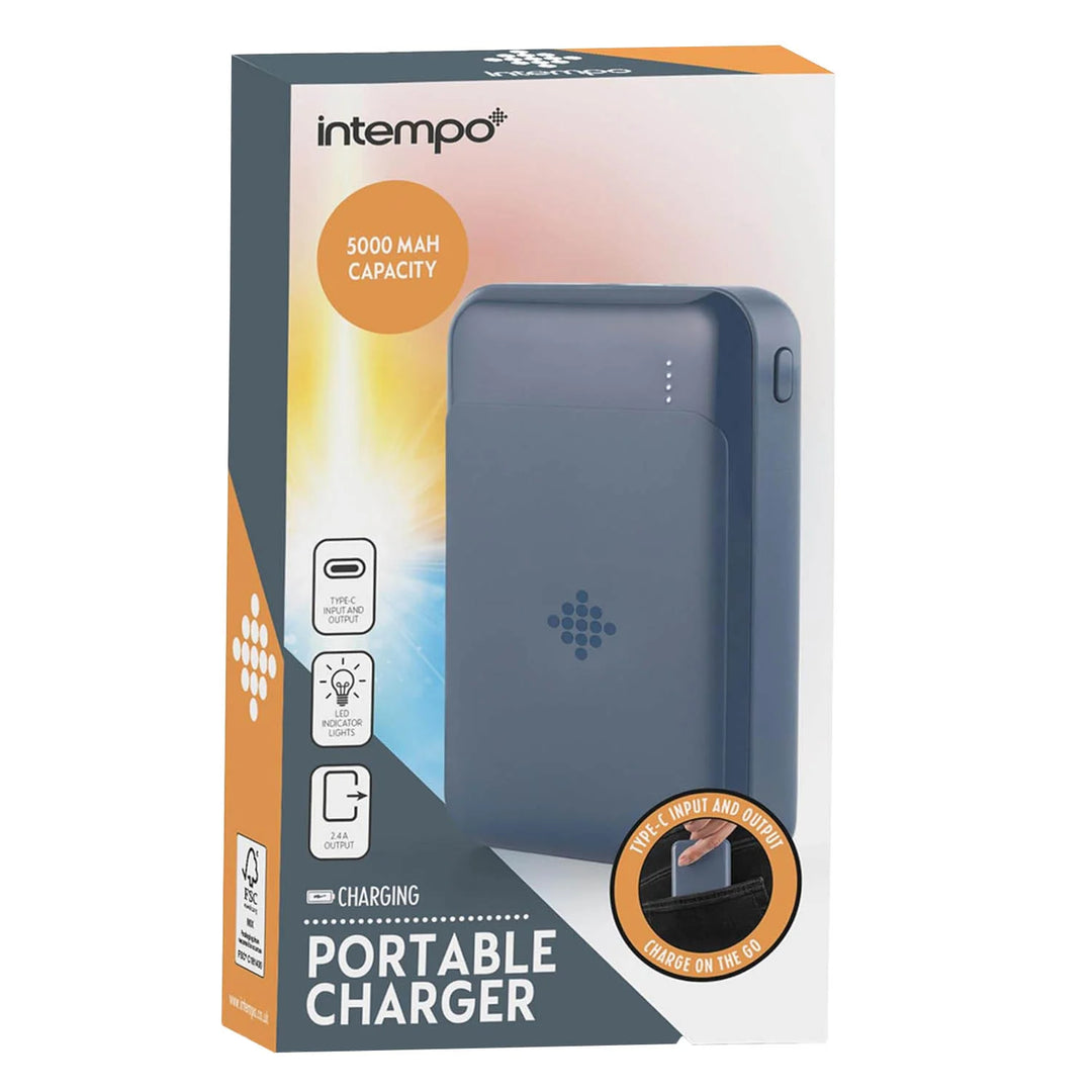 Intempo Blue Fast Charging Power Bank With LED Indicator